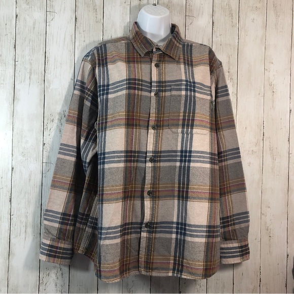 Eddie Bauer Plaid Flannel Button Up Shirt Extra Large - Picture 1 of 5